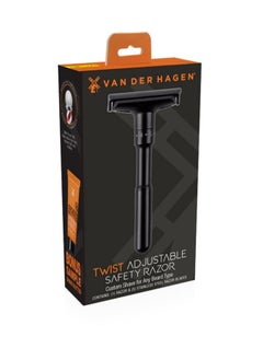 Van der Hagen Van Der Hagen Matte Black TWIST Adjustable Razor  - Image 1