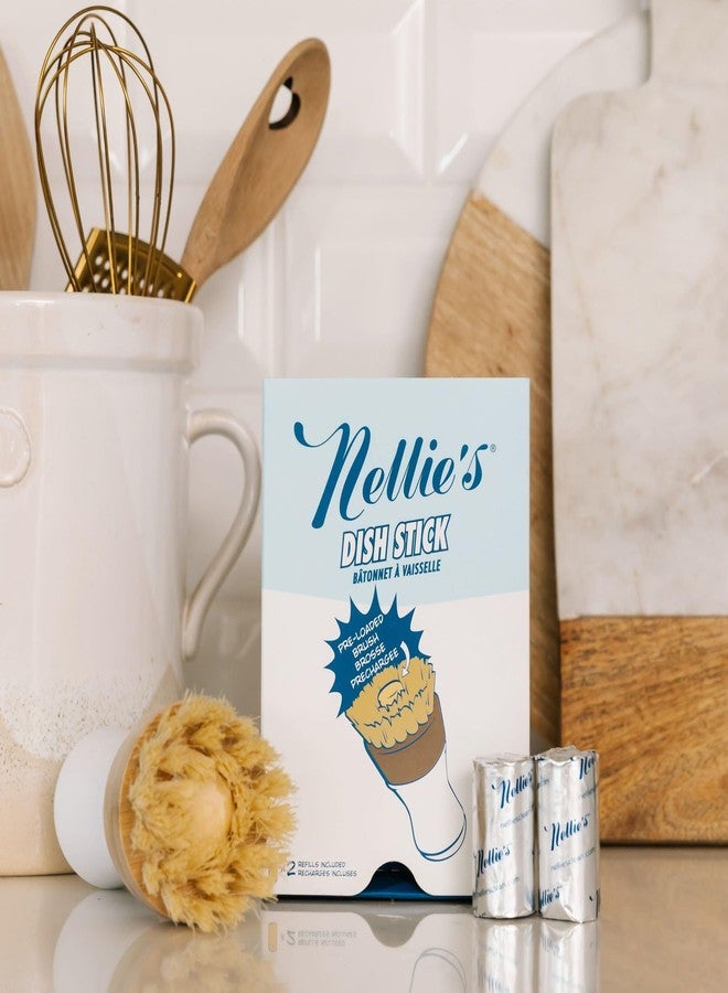 Nellie's Dish Stick + 2 Refills - Dish Soap Dispenser & Scrubber in One - Includes Refillable Soap - Built-In Brush - Twist-Up Design - Reusable, Planet-Conscious, Mess-Free Cleaning (Made in Canada) - Image 5