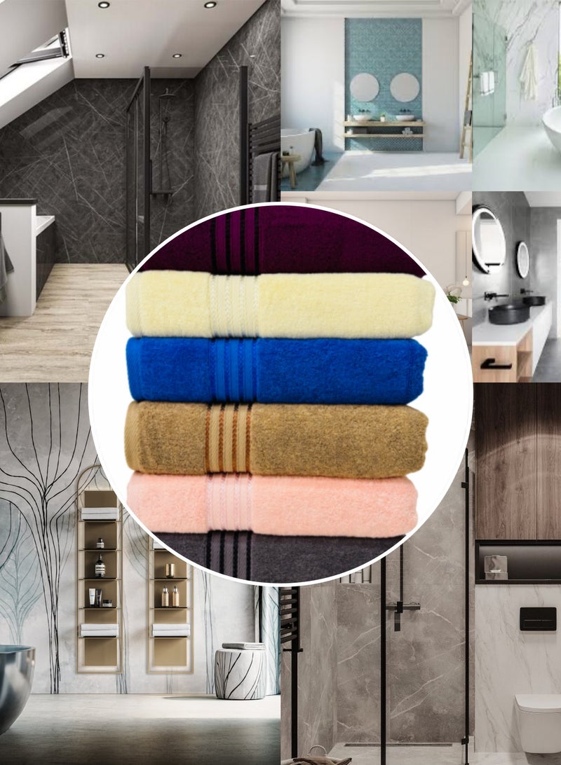 Hayat FLORAC - 6 Piece Bath Sheets 80 x 160 cm Super Soft 100% Cotton Fast Absorbent & Quick Dry Towels 550-GSM -Assorted Colours - Image 1