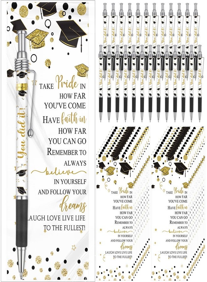 Sinload 25 Pcs Graduation Ballpoint Pens Class of 2025 Pens Bulk Graduation Favors Pens and Bookmark Graduation Gift for Student School Grad Party Favor Senior High School Supplies - Image 1