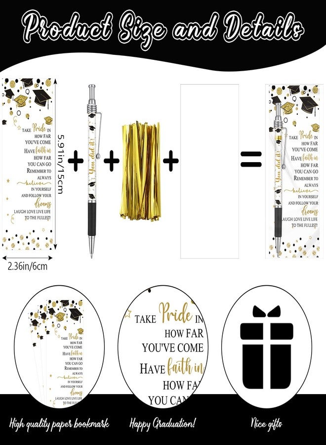 Sinload 25 Pcs Graduation Ballpoint Pens Class of 2025 Pens Bulk Graduation Favors Pens and Bookmark Graduation Gift for Student School Grad Party Favor Senior High School Supplies - Image 3