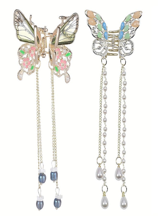 Puisa Small Butterfly Hair Clips, Metal Claw Clips for Women, Cute Fashion Accessories, Lovely Barrettes Set Non-slip for Girls Kids 2PCS - Image 1