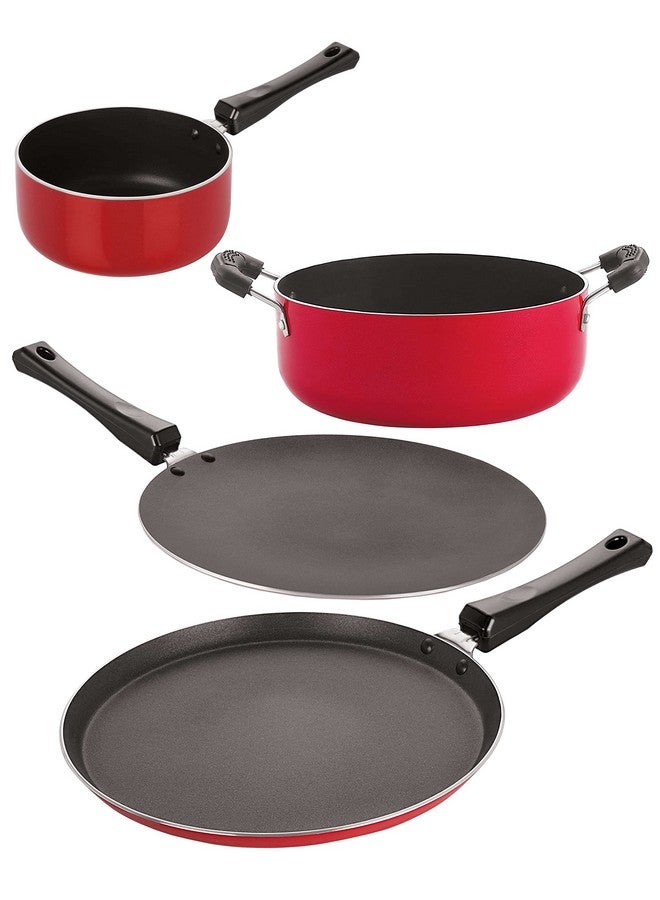 Nirlon Dishwsher Safe Non Stick Gift Cookware Set of 4 Pieces (FT11_CT12_SP(M)_CS24)