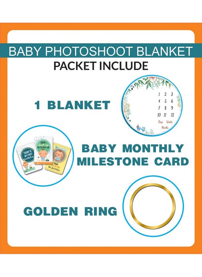 Novo Baby Milestone Blanket And Props For Baby'S |1 To 12 Months Prop |Ac Room Blanket For Summer|Newborn| Infants Winter Blanket | Baby Bedding -90X120 (Geometric, Fleece, White)  - Image 2