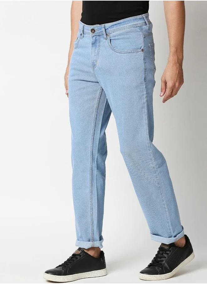 HIGH STAR Men Blue Relaxed Fit Light Fade Jeans