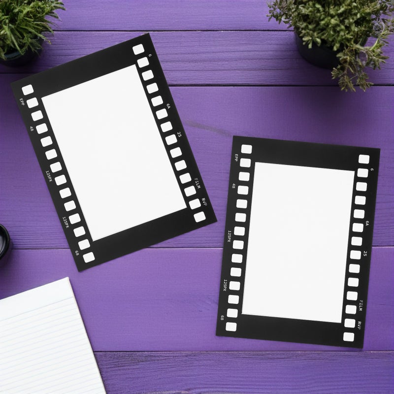 إطار صور من 10 قطع من شريط الفيلم: إطارات صور ورقية على شكل شريط فيلم عتيق لتزيين الحائط - حامل صور مجمعة مقاس 6 بوصات على الطراز القديم لعرض الصور والفنون - Image 2