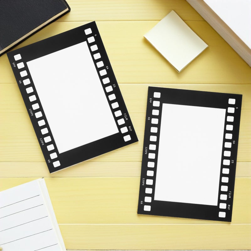 إطار صور من 10 قطع من شريط الفيلم: إطارات صور ورقية على شكل شريط فيلم عتيق لتزيين الحائط - حامل صور مجمعة مقاس 6 بوصات على الطراز القديم لعرض الصور والفنون - Image 3