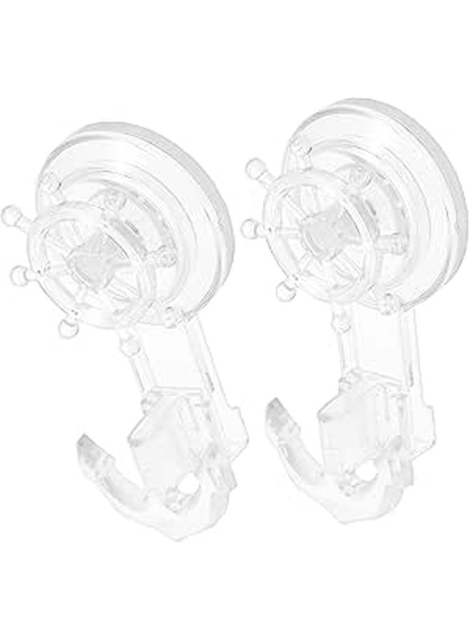 Milisten 2Pcs Rotary Suction Cup Hooks Plastic Strong Punch Free Bathroom Towel Storage - Image 1