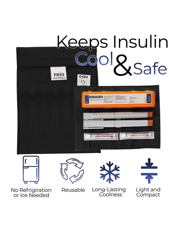FRIO ® كبير: محفظة سفر لتبريد الأنسولين (أسود) لمرضى السكري مصنوعة في المملكة المتحدة - لا حاجة لحقائب الثلج، مرة أخرى! - Image 5