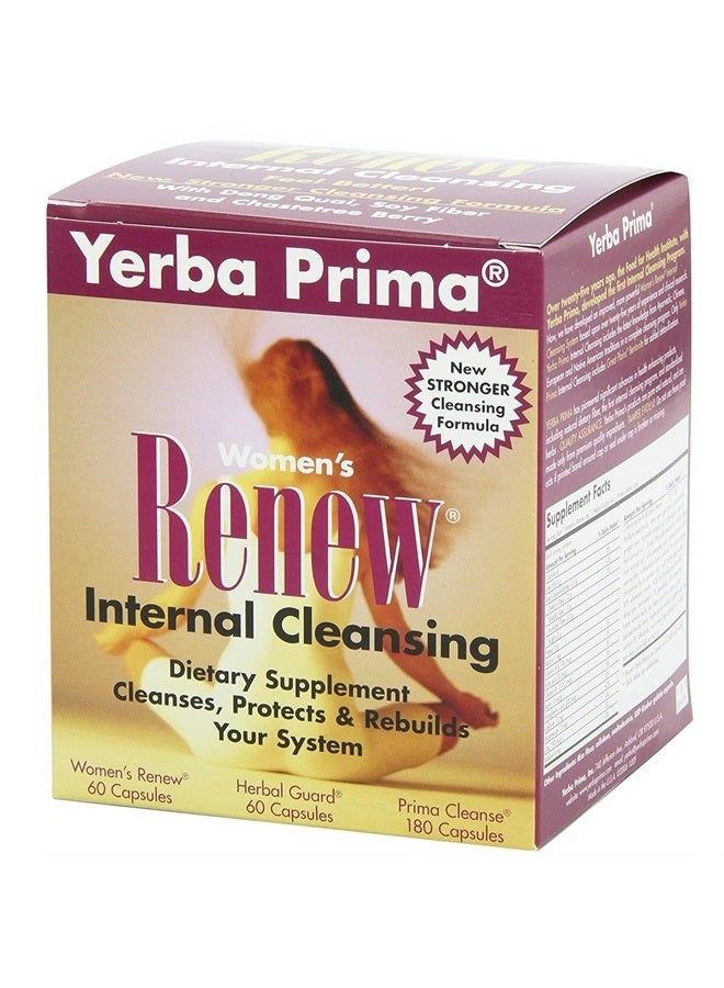 Women's Renew Internal Cleansing System - 30 Day Cleanse and Detox Kit - Female Detoxifying Herbal Support Supplements