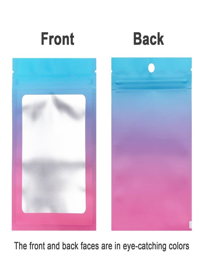 Arsmat 100 Pcs Resealable Mylar Bags, Gradient Color Food Storage Bags, Zip Bag Foil Bags Packaging Pouch for Food Storage, Sample, Small Business (Blue Pink, 4 X 6 Inch) - Image 2