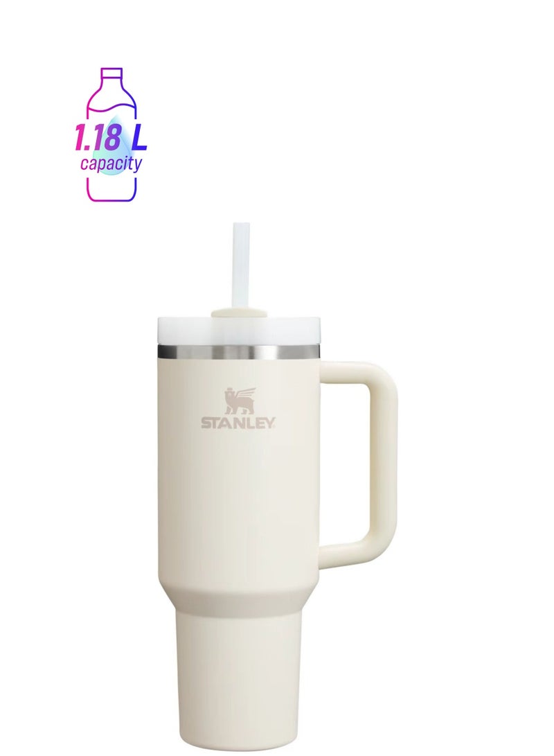 Stanley Quencher Stainless Steel Vacuum Insulated Tumbler with Lid and Straw for Water, Iced Tea or Coffee, Smoothie and More, 40 oz  - Image 1