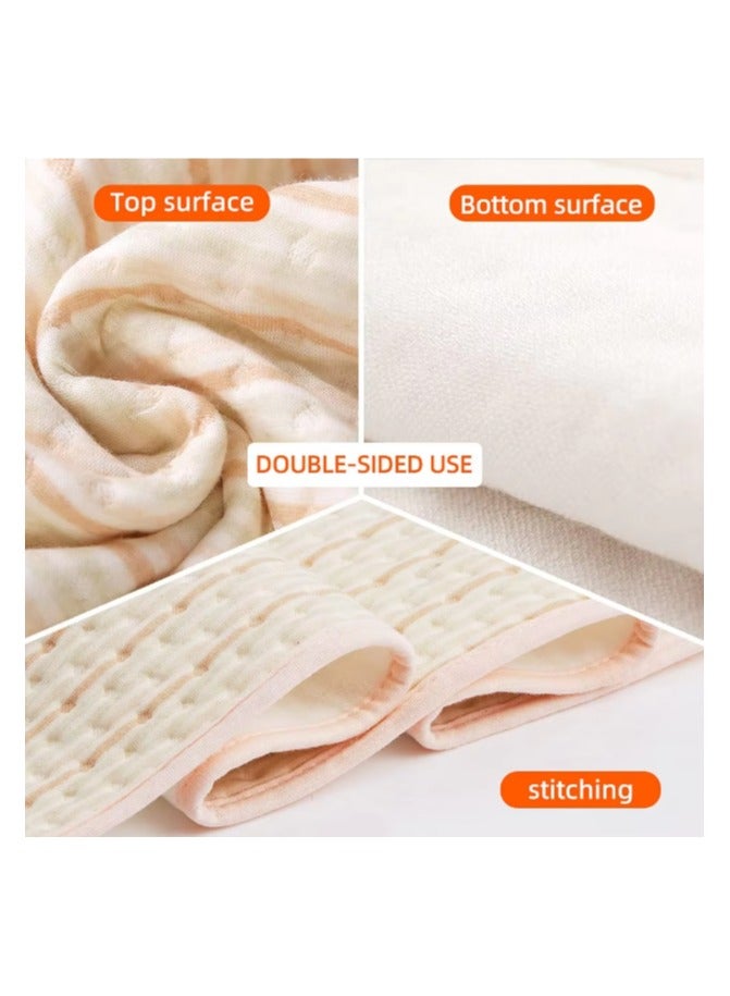 Waterproof Bed Pad – 4-Layer Washable Cotton Incontinence Underpad (70×90 cm) for Toddlers, Babies  Adults – Reusable Proof Mattress Protector (Striped) - Image 3