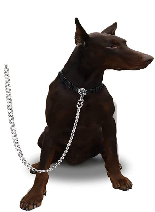 D&C PAWS Dog Belt Combo of 1 inch Nylon Collar with Heavy Dog Chain 63 Inch Lengthy Dog Collar Chain (Large, Golden) - Image 5