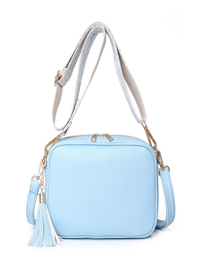 FANDARE Crossbody Bags for Women Ultra-light Shoulder Bag Ladies PU Leather Bucket Bag Handbag Hobos Bags Satchels for Outdoors Workout Travel Shopping Messenger Bag with Two Shoulder Strap Sky Blue - Image 1