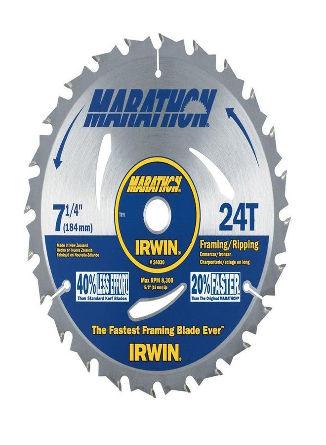 IRWIN Tools MARATHON Carbide Corded Circular Saw Blade, 7 1/4-inch, 24T (24030) - Image 4