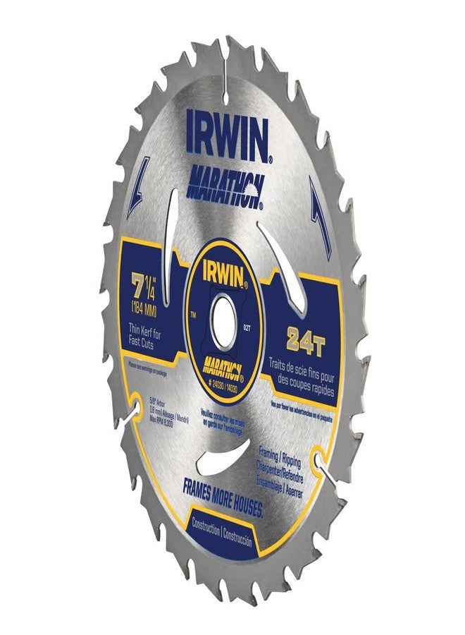 IRWIN Tools MARATHON Carbide Corded Circular Saw Blade, 7 1/4-inch, 24T (24030) - Image 2