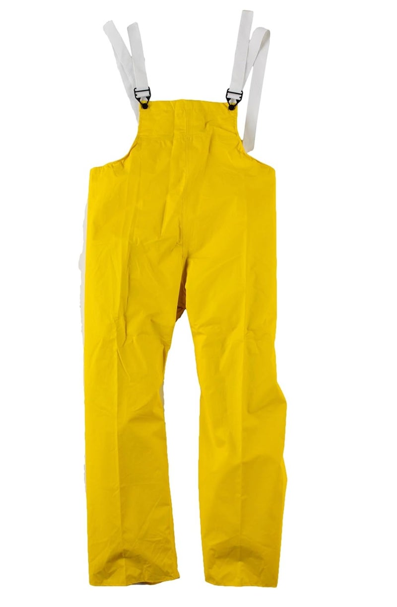 Neese 35BT Flame Resistant PVC/Nylon Universal 35 Bib Style Rain Trouser with Elastic Suspenders, 2X-Large, Yellow
