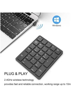 General Wireless Numeric Keypad, 26-Key Bluetooth Numeric Keypad, Portable Accounting Numeric Calculator, Rechargeable Wireless Numeric Keypad for Laptop/Desktop/Surface Pro/Laptop (2.4 GHz)  - Image 2