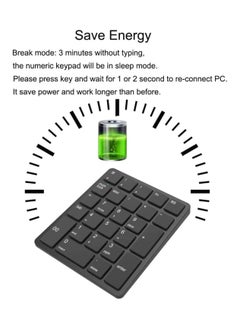 General Wireless Numeric Keypad, 26-Key Bluetooth Numeric Keypad, Portable Accounting Numeric Calculator, Rechargeable Wireless Numeric Keypad for Laptop/Desktop/Surface Pro/Laptop (2.4 GHz)  - Image 4