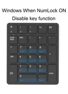 General Wireless Numeric Keypad, 26-Key Bluetooth Numeric Keypad, Portable Accounting Numeric Calculator, Rechargeable Wireless Numeric Keypad for Laptop/Desktop/Surface Pro/Laptop (2.4 GHz)  - Image 5