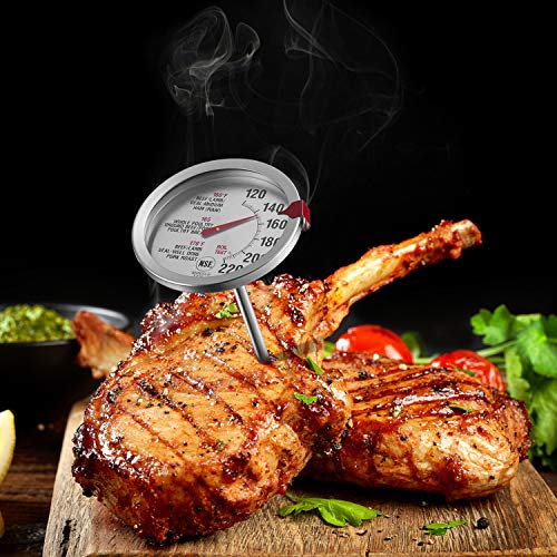 SINARDO Meat Thermometer for Oven T731, BBQ Thermometer, Oven Safe, Large 2.5-Inch Easy-Read Face, Stainless Steel Stem and Housing - Image 3