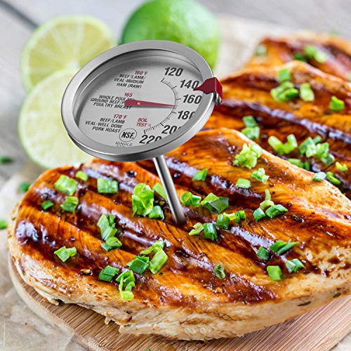 SINARDO Meat Thermometer for Oven T731, BBQ Thermometer, Oven Safe, Large 2.5-Inch Easy-Read Face, Stainless Steel Stem and Housing - Image 2