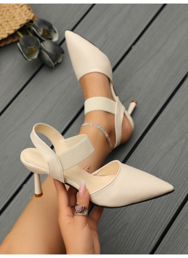 Rup Art Women’s Stiletto Heel Bridal Sandals – Slingback Wedding Pumps with Ankle Strap & PU Insole – Summer & Winter Party Heels  - Image 2