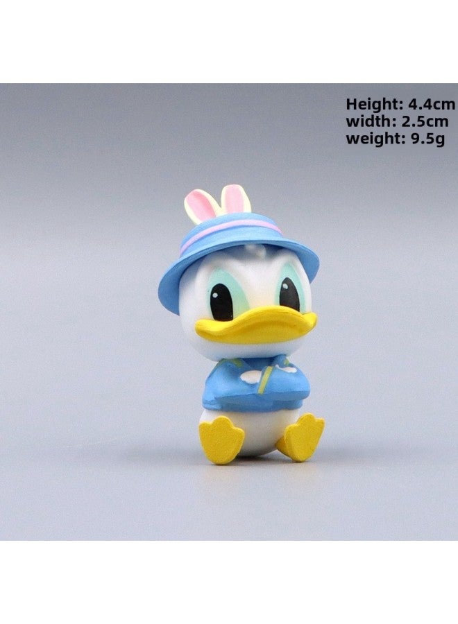 Cute Rabbit Ears Stetney Donald Duck Winnie The Pooh Bear Doll DIY Hand-made Car Desktop Scene Decoration-Color:Rabbit Ears Donald Duck  - Image 1