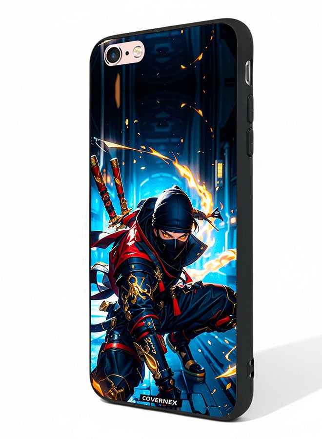 Covernex Apple iPhone 6s Protective Case Cover Printed Featuring Katana Warrior Cyber Ninja Action Illustration - Image 1