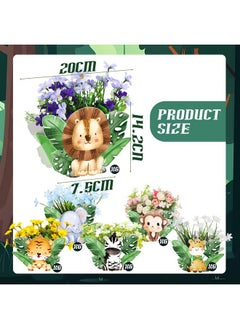 Geyoga 24 Pcs Jungle Birthday Decorations Safari Jungle Baby Shower Decorations Jungle Animals Centerpieces Safari Animals Themed Decor Wild One Birthday Baby Shower Party Supplies  - Image 2