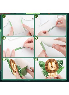 Geyoga 24 Pcs Jungle Birthday Decorations Safari Jungle Baby Shower Decorations Jungle Animals Centerpieces Safari Animals Themed Decor Wild One Birthday Baby Shower Party Supplies  - Image 3