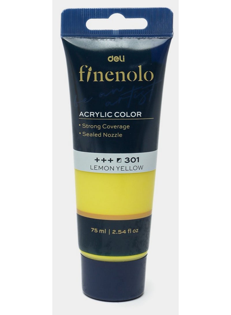 ديلي فينولو، لون أكريليك +++301 أصفر ليموني، تغطية قوية وفوهة محكمة الإغلاق، 75 مل - Image 1