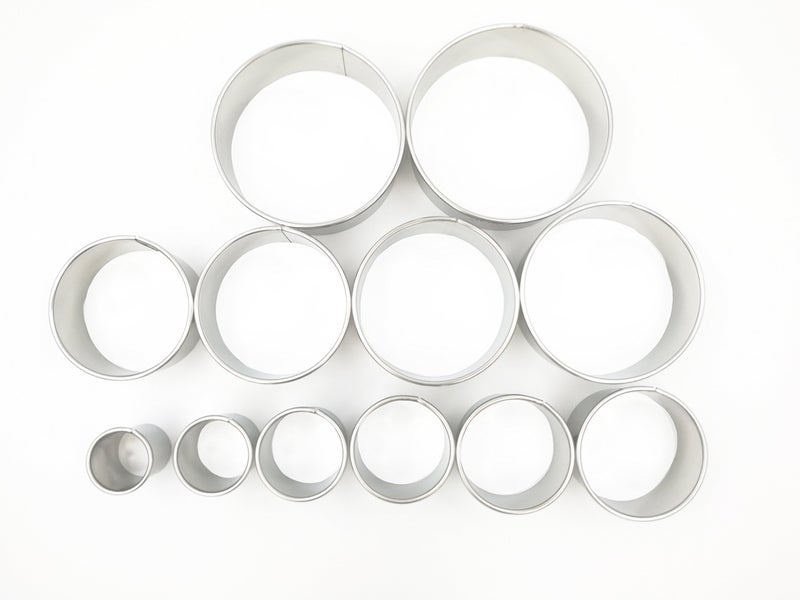 JOKUMO 12 Piece Plain Round Pastry/Cookie Cutter Set Heavy Duty Commercial Grade 18/8 304 Stainless Steel - Metal Marked Size – Perfect For Cooking Enthusiast - Image 2