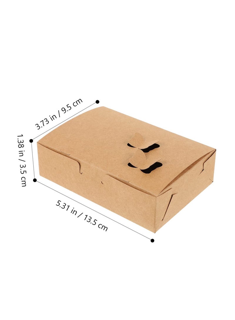 50pcs Microwave Safe Takeaway Food Paper Box - Grease Resistant Cupcake Carriers for Catering & Restaurants, Ideal for Desserts and Pastries
