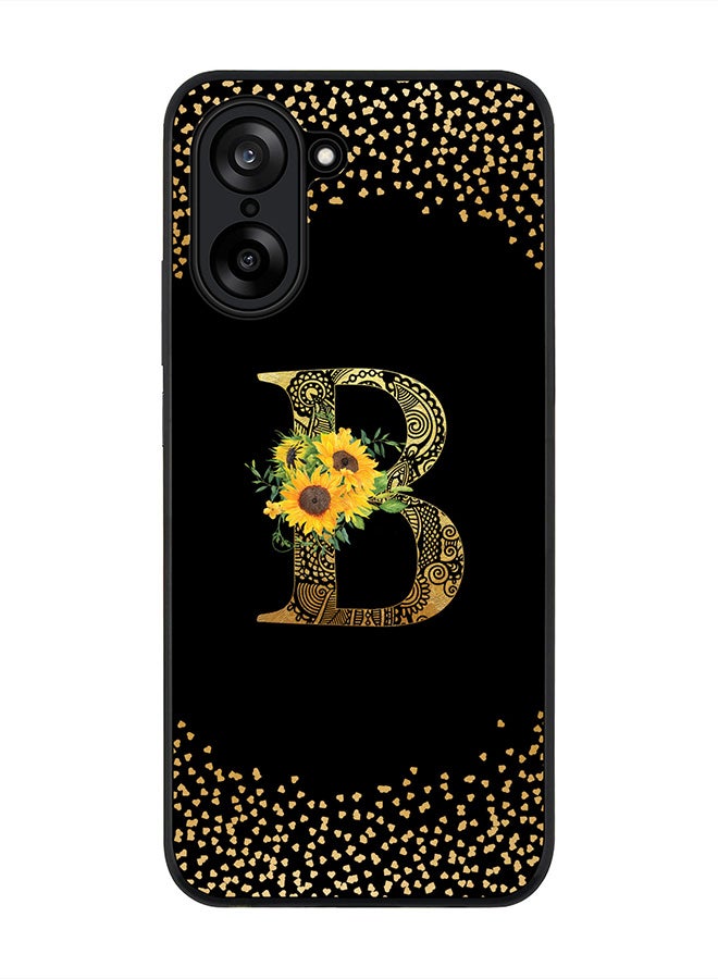 Stylizedd For OnePlus Nord CE5 / Ace 5 Racing Case,Slim fit Camera Protection, Shockproof Thin Phone cover  - Custom Floral Monogram - B ( Black )