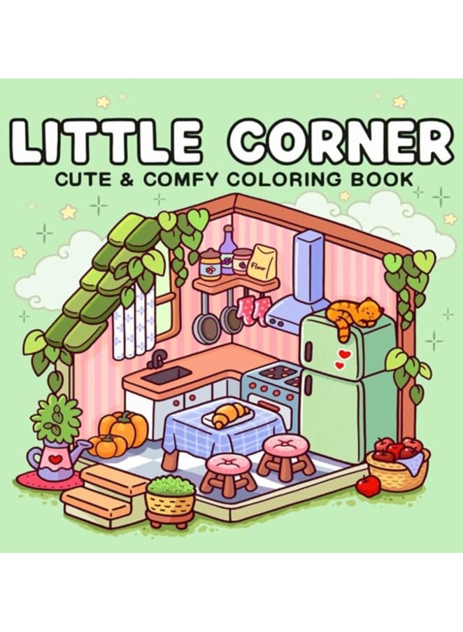 Cute & Comfy Coloring Book – 52 Pages for Adults and Teens Cozy Spaces Coloring Book Featuring Super Cute Animal or Goods Characters with Easy and Simple Designs for Relaxation (Little Corner)  - Image 1