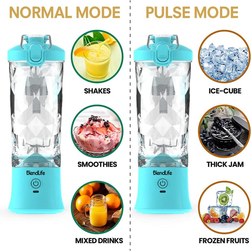BlendLife Ultra Portable Juicer Mixer Blender | Reverse Blend, Sipper, Dual Modes, LED Lights, Strainer | Perfect for Juices, Smoothies, Shakes & Kitchen Use - Image 3