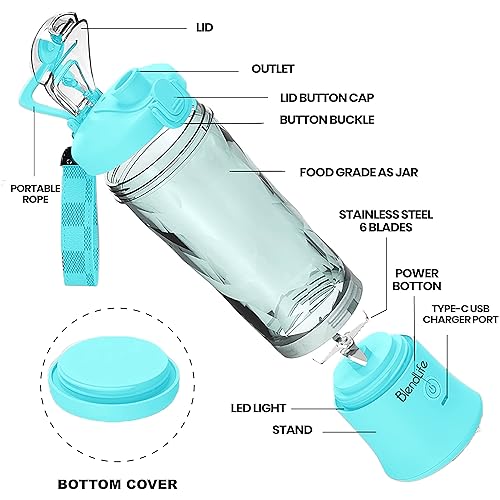 BlendLife Ultra Portable Juicer Mixer Blender | Reverse Blend, Sipper, Dual Modes, LED Lights, Strainer | Perfect for Juices, Smoothies, Shakes & Kitchen Use - Image 2
