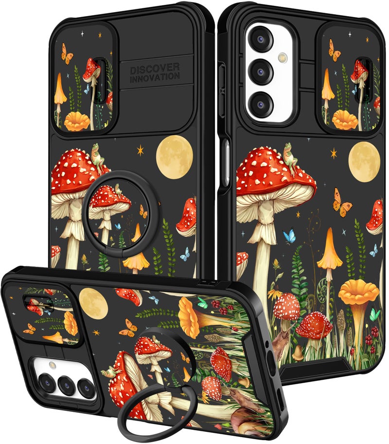Funermei for Samsung Galaxy A16/A17 5G Phone Case - Women Girls Cute Phone Cover Girly Pretty Aesthetic Mushroom Unique Design with Camera Cover Ring Stand Funda for Galaxy A16/A17 5G Case - Image 1