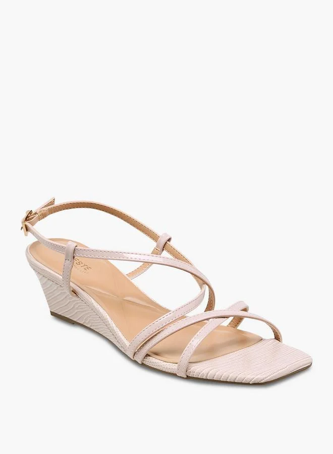 Celeste PINK Women Wedge Heel Ankle Strap Sandals for Women | Best Price UAE