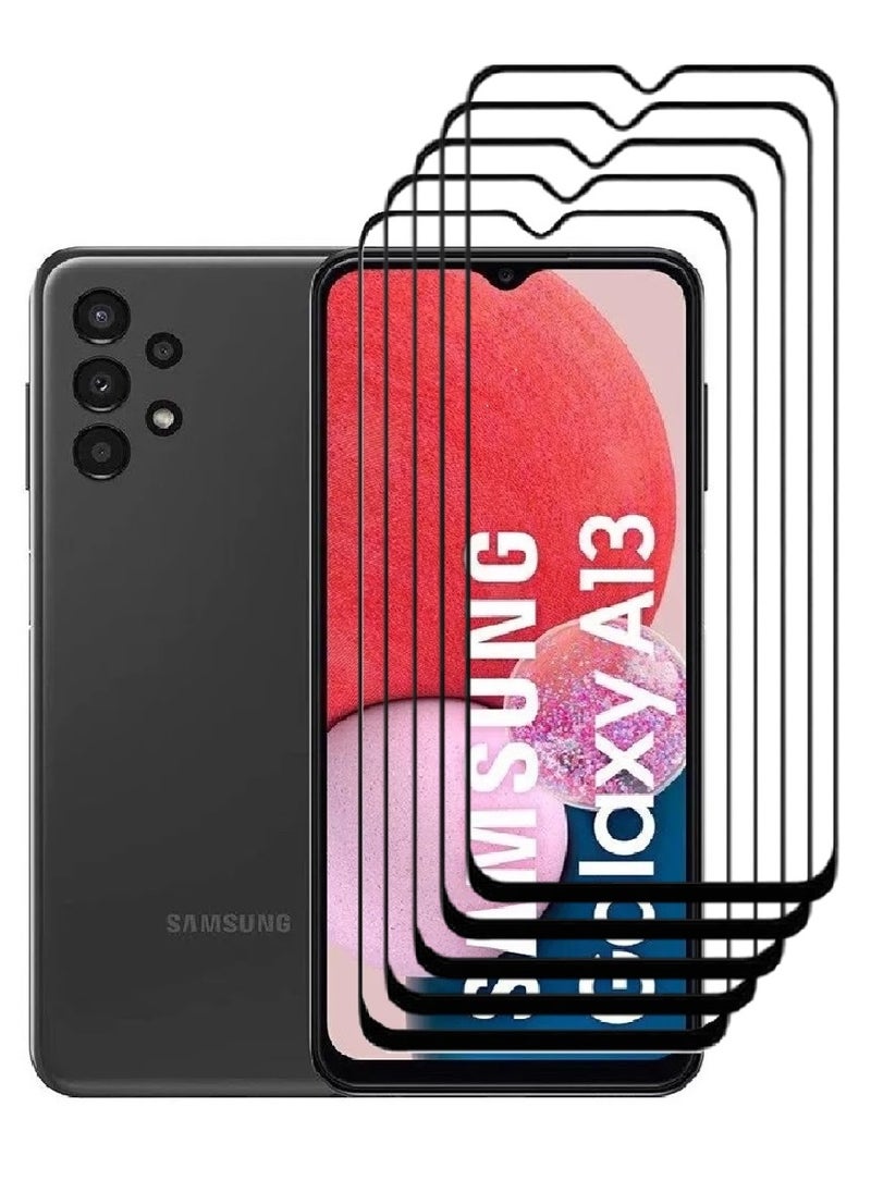 AINA 5 Pieces Tempered Glass Screen Protector 5D Designed For Samsung Galaxy A13 Full Glue Edge to Edge Full Screen Coverage And Bubble Free - Image 1