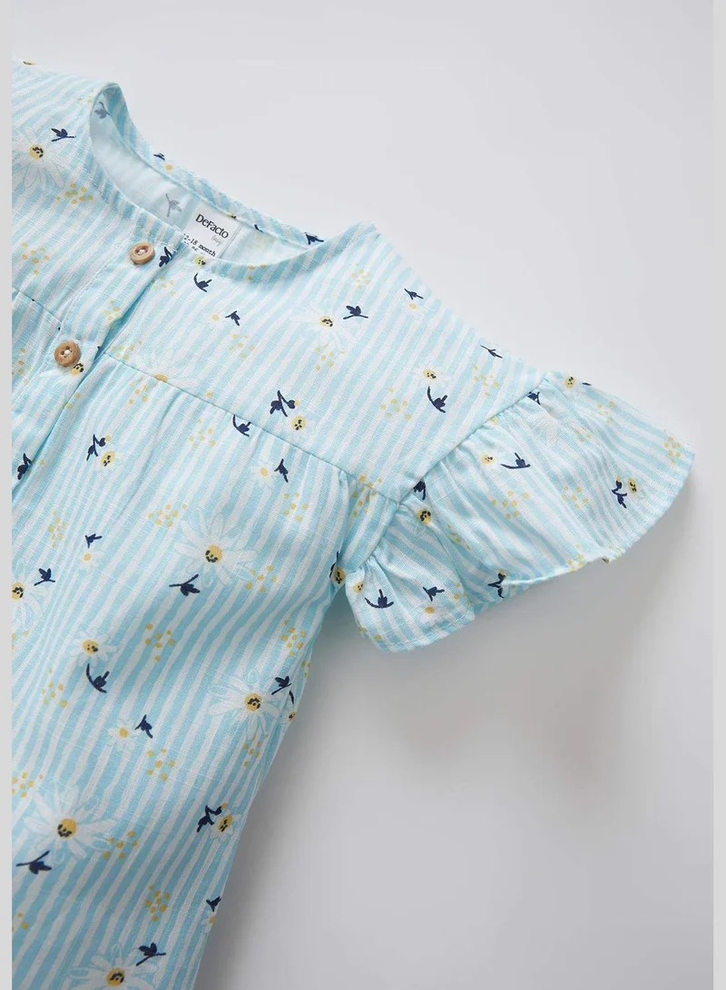 DeFacto BabyGirl Printed Short Sleeve Blouse& Shorts Set