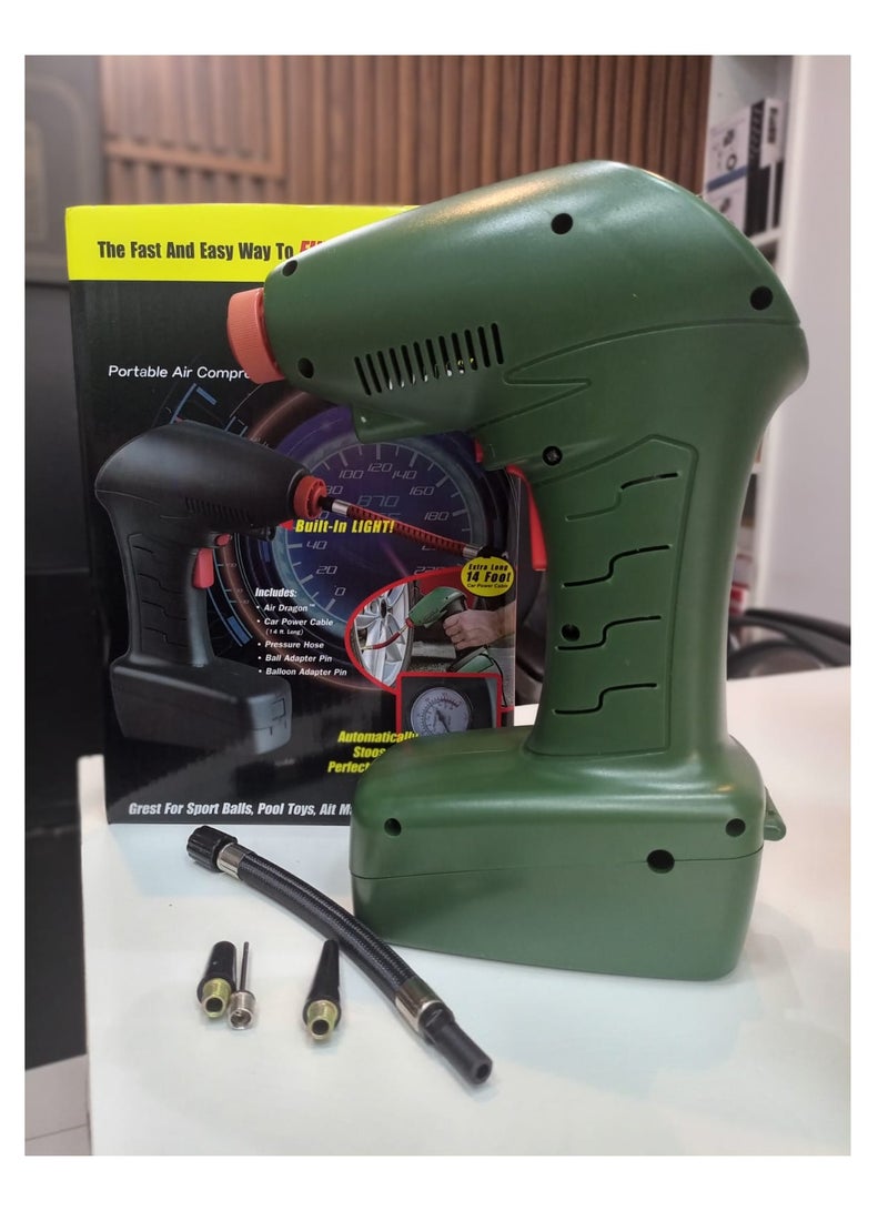 Air Quick Automatic Tyre Inflator Car Compressor Pump Bike 14FT Long Cable 12V