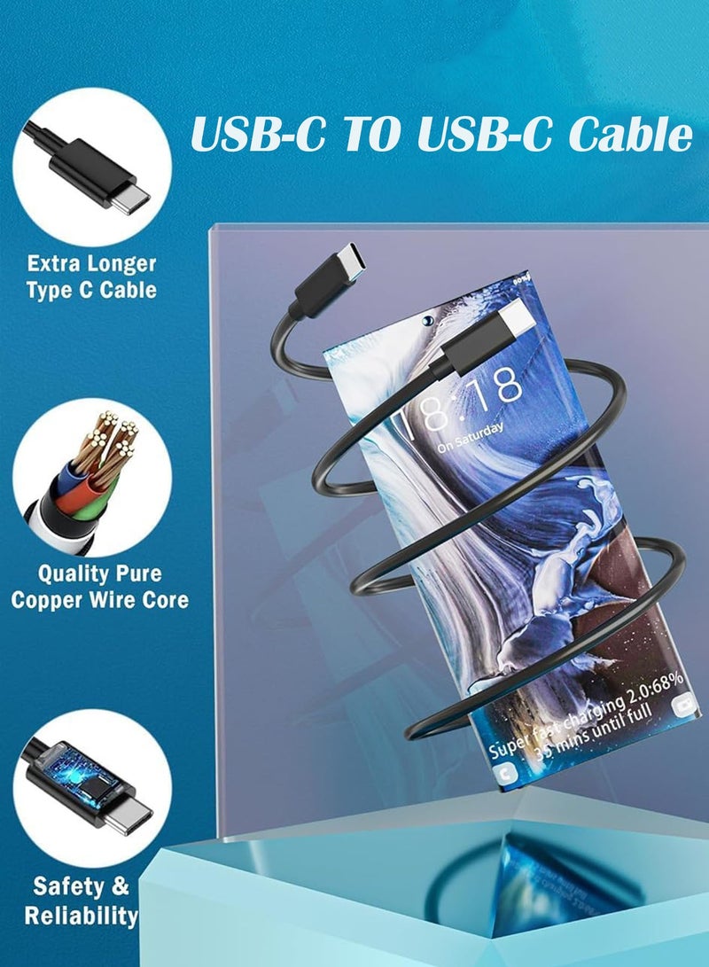 باور_لايف شاحن فائق السرعة 45 وات لهاتف Samsung Galaxy S25 Ultra، قابس وكابل شاحن من النوع C متوافق مع Samsung Galaxy S24 Ultra/S24 Plus/S23 Ultra/S23 Plus/S23 والمزيد، باللون الأسود - Image 4