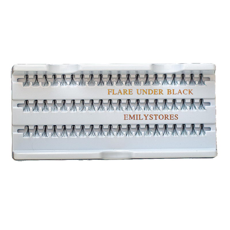 EMILYSTORES 12 Packs Eyelashes Natural Individual Lashes Plant Flare Under Lower Bottom Eyelash 8mm Black For Eye Lash Extensions LashesKnotted8MMBottom Lashes