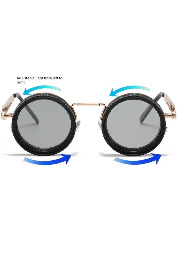 Generic Sunglasses High Quality Round Polarized Brightness Adjustable Sunglasses Aperture ND Filter Tint Adjustment Sunglasses with Camera Lens,Exclusive from Seller INFINITYHANDMADE Only - Image 4