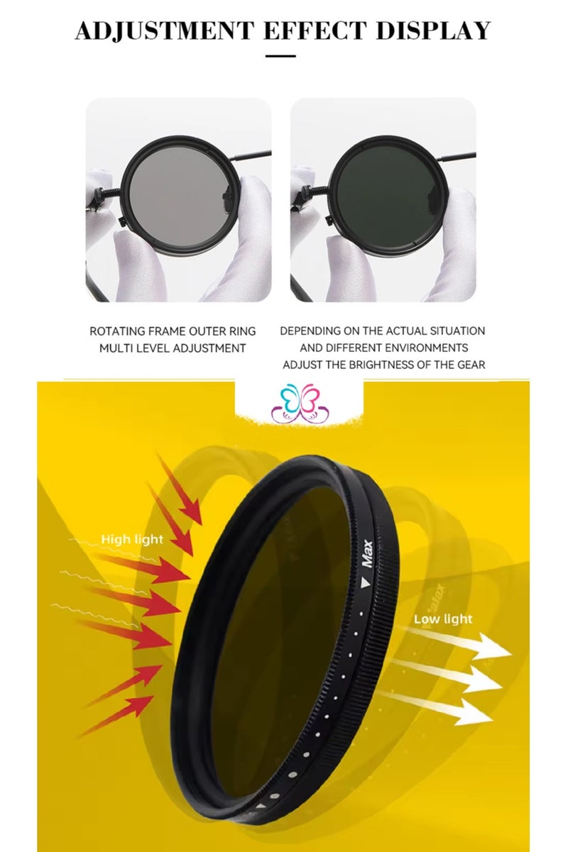 Generic Sunglasses High Quality Round Polarized Brightness Adjustable Sunglasses Aperture ND Filter Tint Adjustment Sunglasses with Camera Lens,Exclusive from Seller INFINITYHANDMADE Only - Image 3