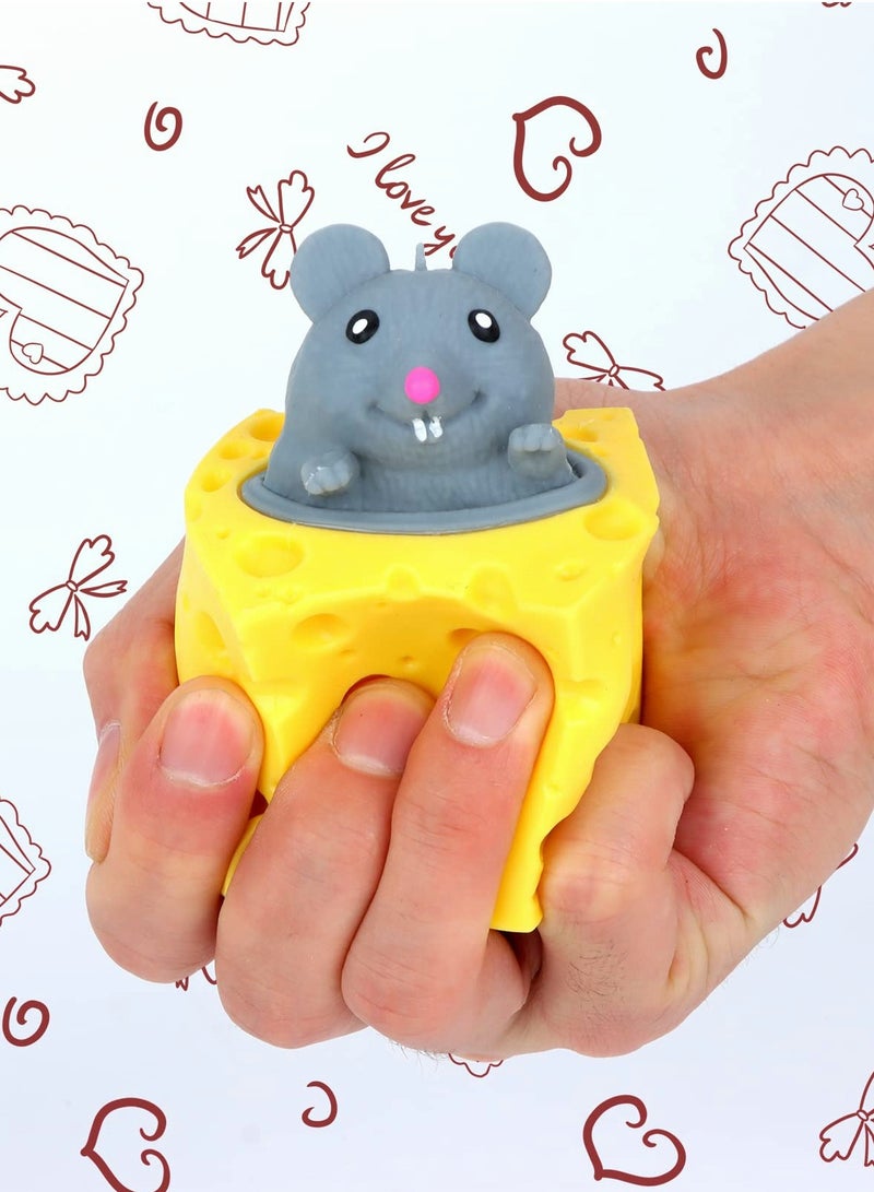 SOLARAE Sensory Fidget Toys - Cute Squeeze Cheese Rat Stress Ball, Adorable Squishy Cheese Mouse Decompression Toy for Stress Relief and Relaxation. - Image 5