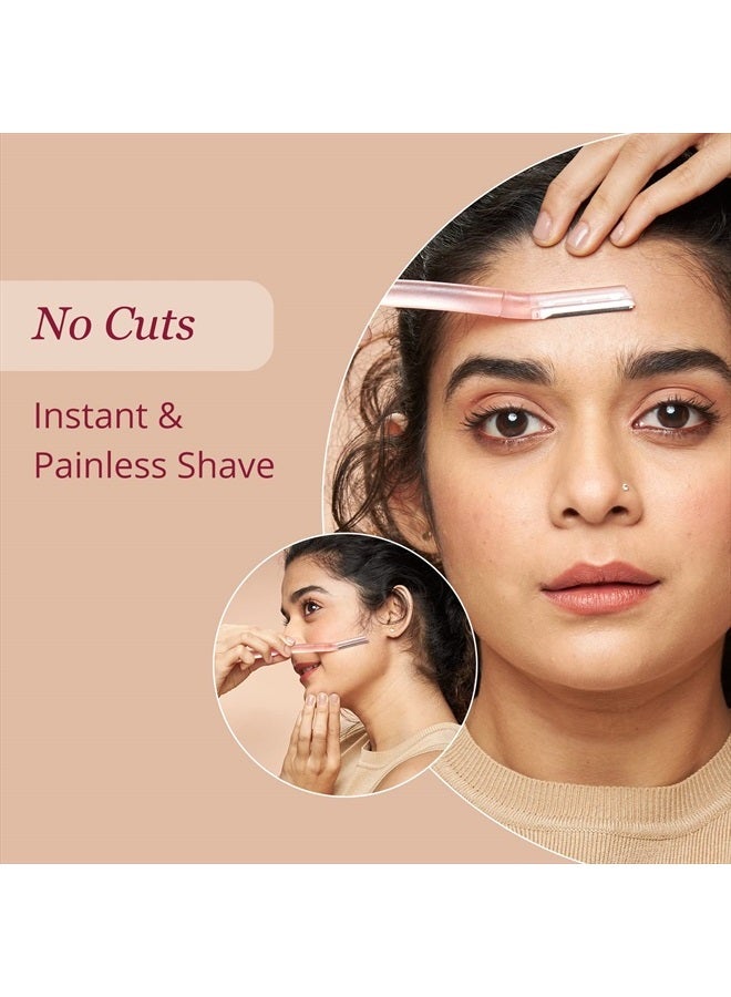CARMESI شفرة وجه للنساء | إزالة الشعر الفورية وغير المؤلمة | بشرة متألقة | الحواجب، الشفة العليا، الجبين، شعر الخوخ، الذقن، شعر الخد | عبوة من 3 - Image 2